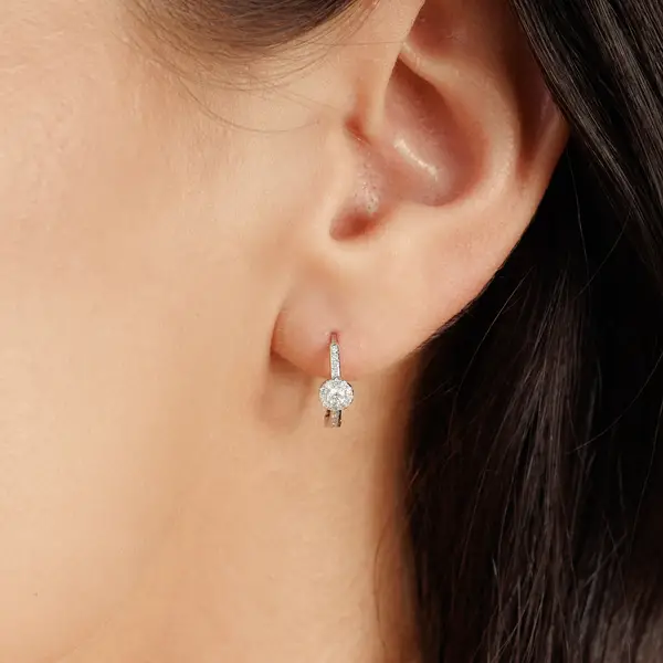 Leaf Jewelry Creolen Pave II, 14K Weißgold Blitzverkäufe