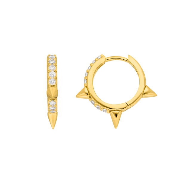 Leaf Jewelry Creole Triple Stud, 18 K Gelbgold vergoldet Limitierter Zeitrabatt