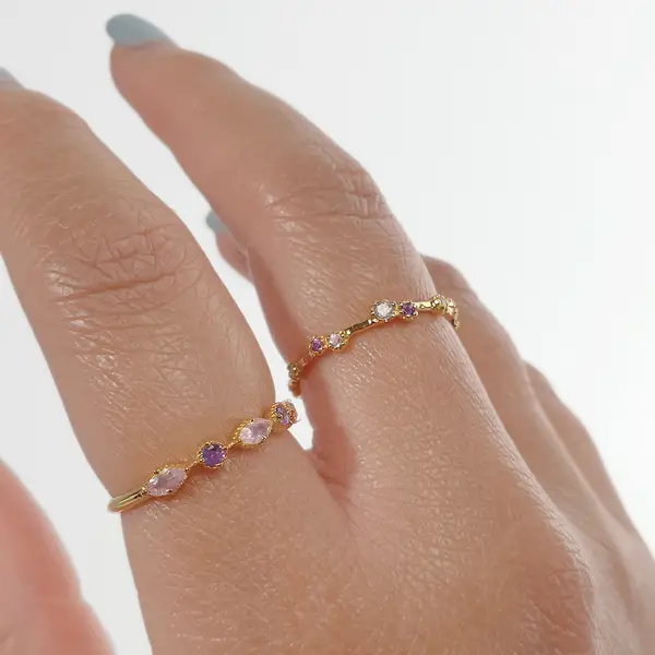 Leaf Jewelry Silber Ring, Oval Gems, Rosenquarz, Gelbgold Begrenztes Angebot