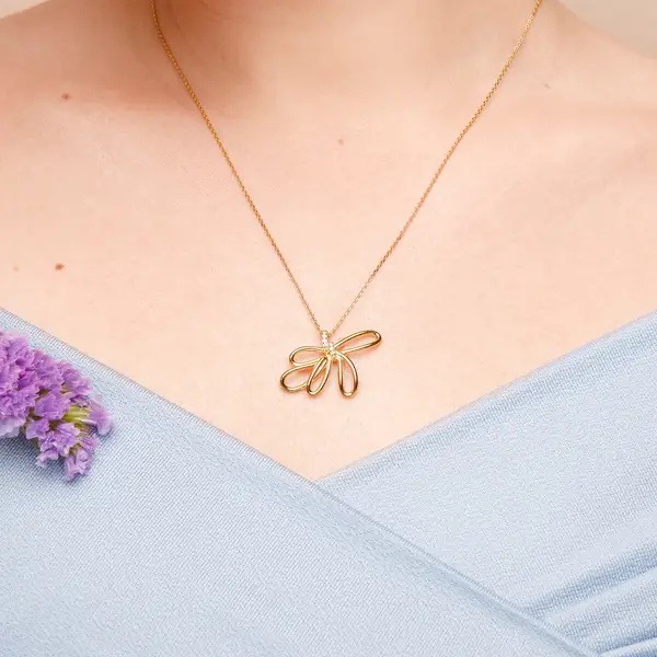 Leaf Jewelry Halskette Blossom, 18 K Gelbgold vergoldet Cyber Monday