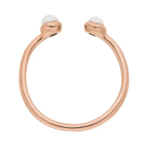 Leaf Jewelry Silber Open Ring, Perle, Rosegold Neueste Mode