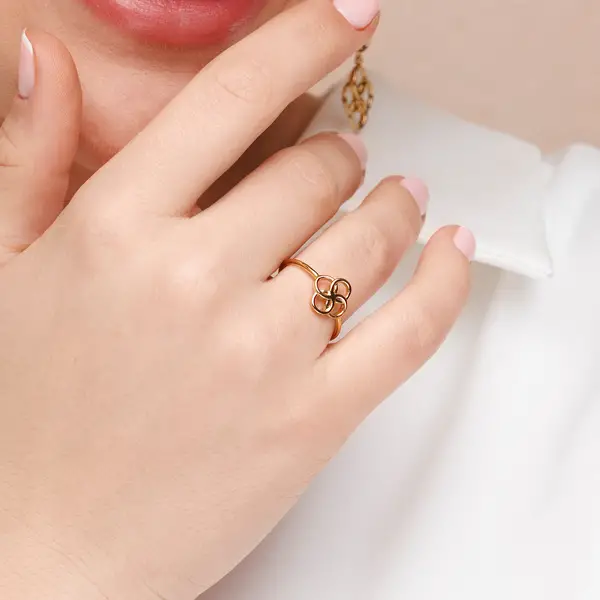 Leaf Jewelry Ring Clover Charm, 925 Sterlingsilber Große Rabatte