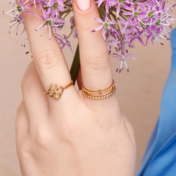 Leaf Jewelry Ring Clover Charm, 925 Sterlingsilber Große Rabatte