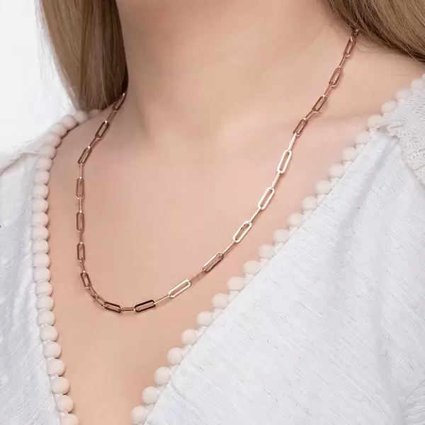 Leaf Jewelry Y-Halskette Square, 52cm, 18 K Rosegold vergoldet Super Sparpreis