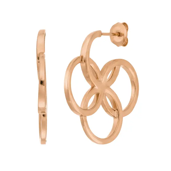 Leaf Jewelry Creolen Clover Charm, klein, 18 K Rosegold vergoldet Kostenlose Rückgabe