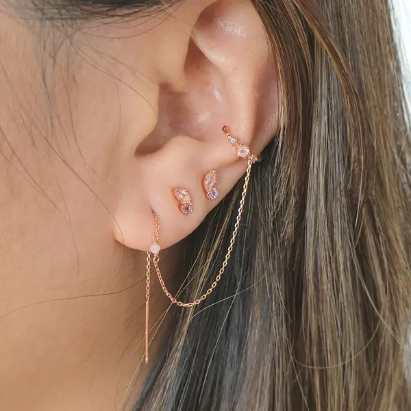 Leaf Jewelry EARCANDY Set, Rosa, 18 K Rosegold vergoldet Zeitbegrenzte Promotion