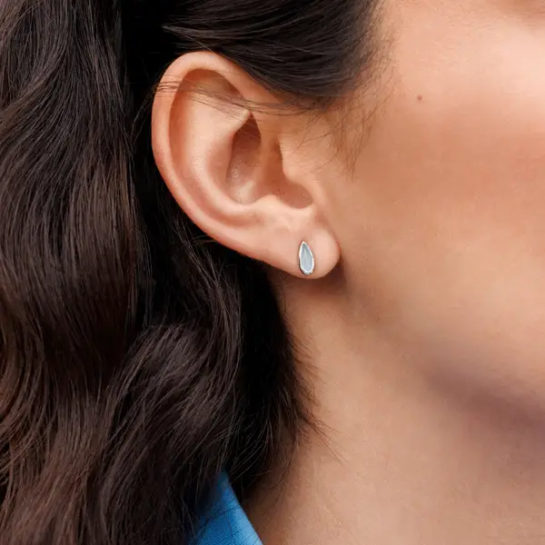Leaf Jewelry Ohrstecker Gem Drop, Grüner Achat, 925 Sterlingsilber Bis zu 50% Rabatt