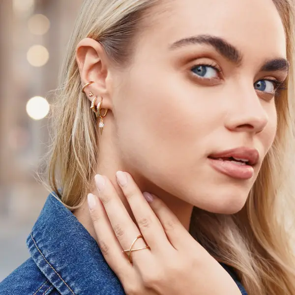 Leaf Jewelry Ohrstecker Bubble, 18 K Gelbgold vergoldet Bis zu 65% Rabatt