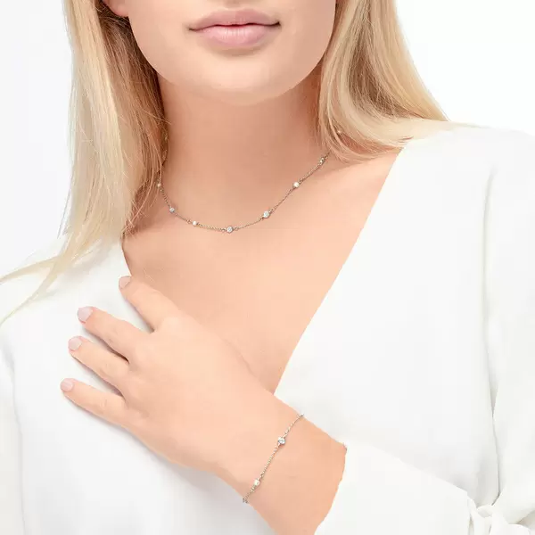 Leaf Jewelry Armkette Pure mit Süßwasserzuchtperlen, 925 Sterlingsilber Vierteljährliche Förderung