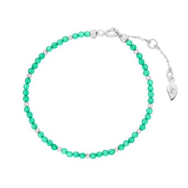 Leaf Jewelry Armkette Serenity, Grüner Achat, 925 Sterlingsilber Nur noch ein Tag übrig