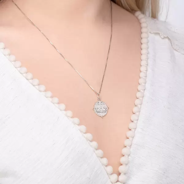 Leaf Jewelry Halskette Lucky Coin, 60cm, 925 Sterlingsilber Kostenloser Versand international