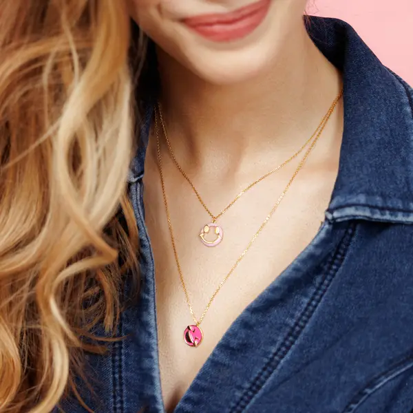 Leaf Jewelry Halskette "Joy" EMOJI, 18 K Gelbgold vergoldet Speichern exportieren