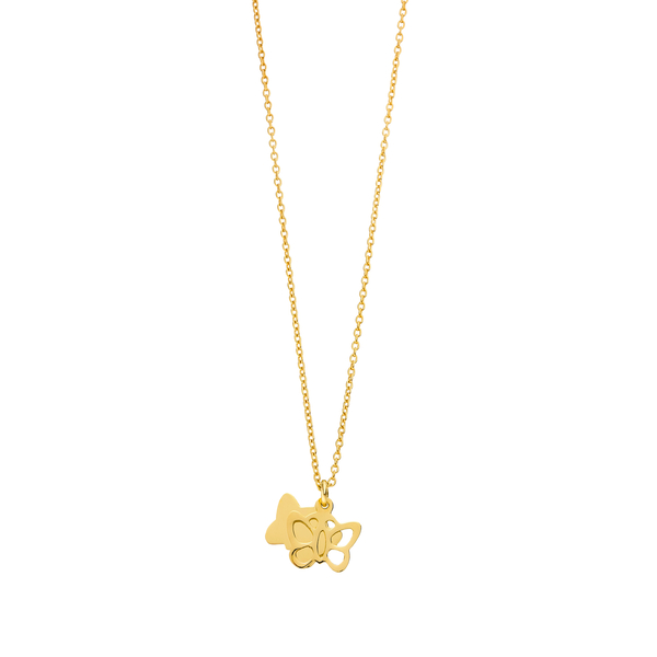 Leaf Jewelry Halskette SCHMETTERLING, 18 K Gelbgold vergoldet Auslauf