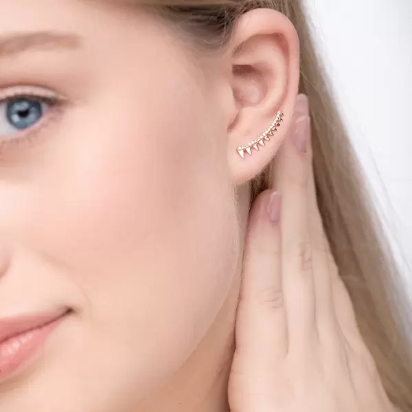 Leaf Jewelry Earclimber Memory II, 18 K Rosegold vergoldet Angebote