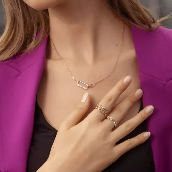 Leaf Jewelry Silber Halskette, Rosegold, Neon Twist Hotsell