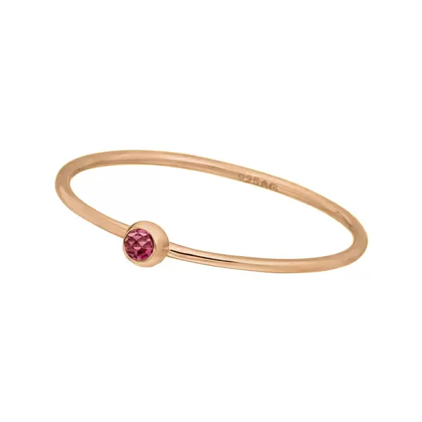 Leaf Jewelry Ring Solitaire, Ruby, 18 K Rosegold vergoldet, Gr.50 im Angebot