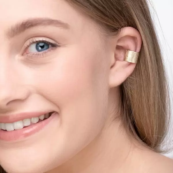 Leaf Jewelry Earcuff Matt, 10mm, 18 K Rosegold vergoldet Schlussverkauf