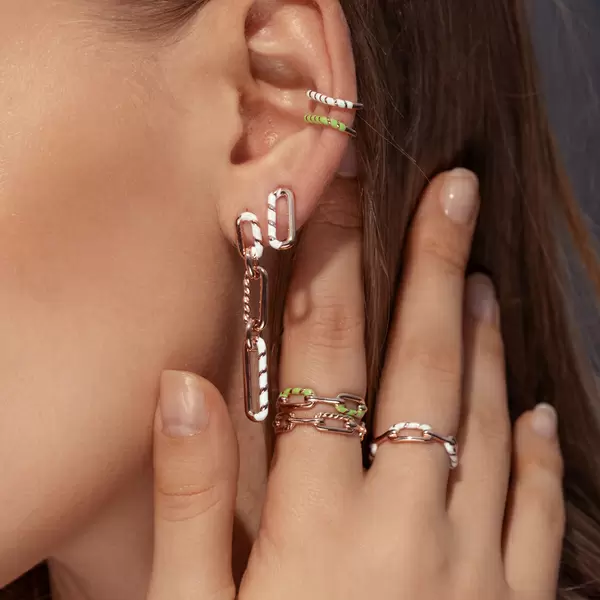 Leaf Jewelry Silber Earcuff, Gelbgold, Neon Twist Limitierter Zeitrabatt