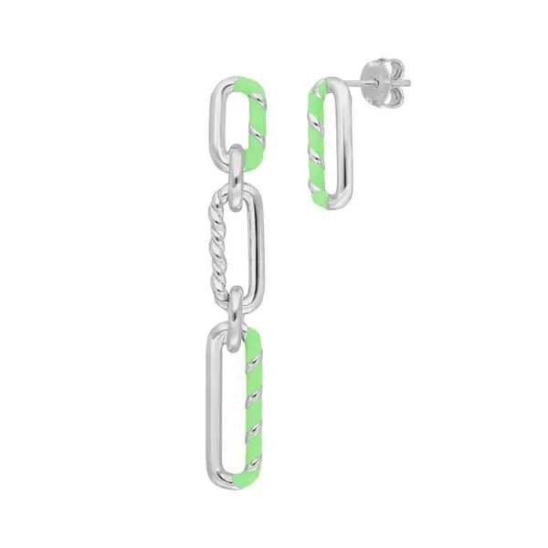 Leaf Jewelry Silber Ohrringe, Neon Twist Exklusivangebot