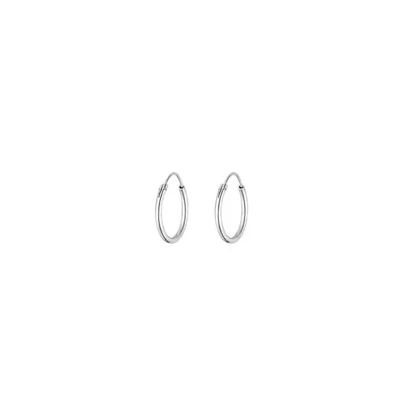 Leaf Jewelry Creole Rund S, 15mm, 14 K Weissgold Cyber Monday