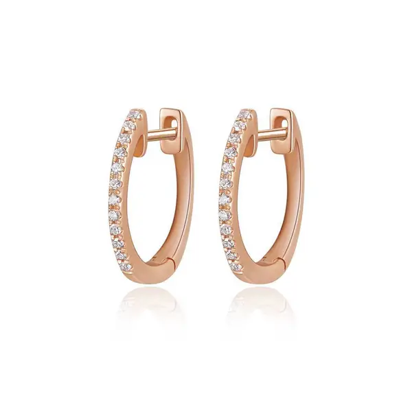 Leaf Jewelry Creole Circle XS mit Diamanten, 12mm, 18 Rosegold Weihnachtsangebot