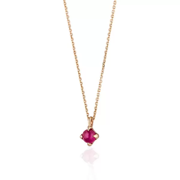 Leaf Jewelry Halskette Cabochon, Rubin, 14 K Roségold Muttertagsangebot