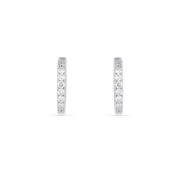 Leaf Jewelry Creole mit Diamanten, 18K Weißgold Valentinstagsangebot