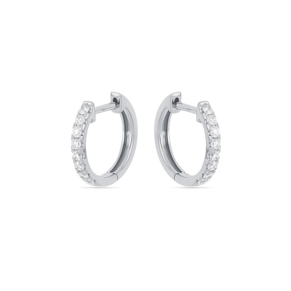 Leaf Jewelry Creole mit Diamanten, 18K Weißgold Valentinstagsangebot