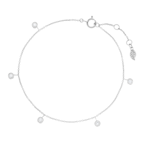 Leaf Jewelry Armkette "my first diamond" Charms, 14 K Weißgold Lagerräumung