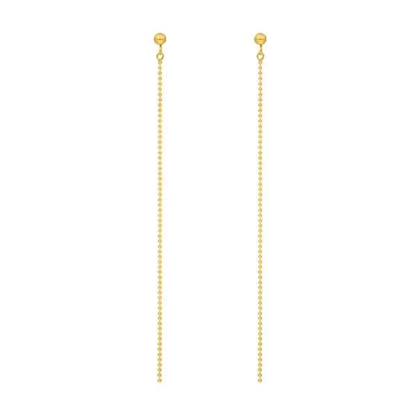 Leaf Jewelry Ohrringe Ball Chain, 14 K Gelbgold Zeitlich begrenztes Angebot