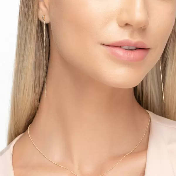 Leaf Jewelry Ohrringe Ball Chain, 14 K Gelbgold Zeitlich begrenztes Angebot