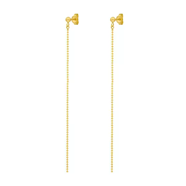 Leaf Jewelry Ohrringe Ball Chain, 14 K Gelbgold Zeitlich begrenztes Angebot