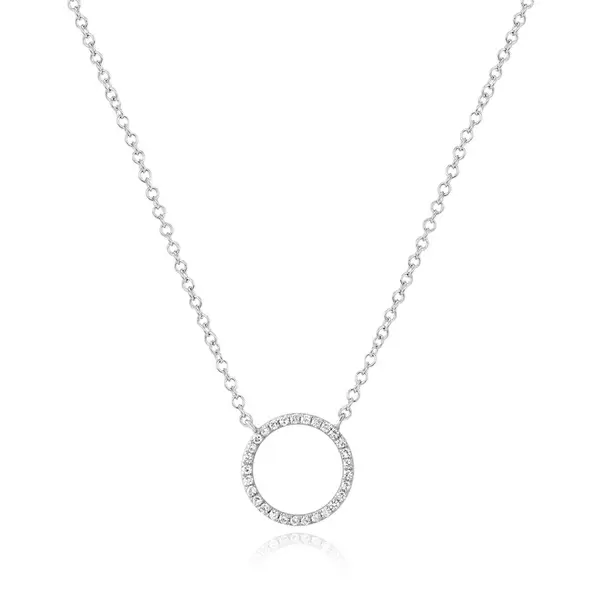 Leaf Jewelry Halskette Circle mit Diamanten, 18 K Weissgold Exklusive Angebote