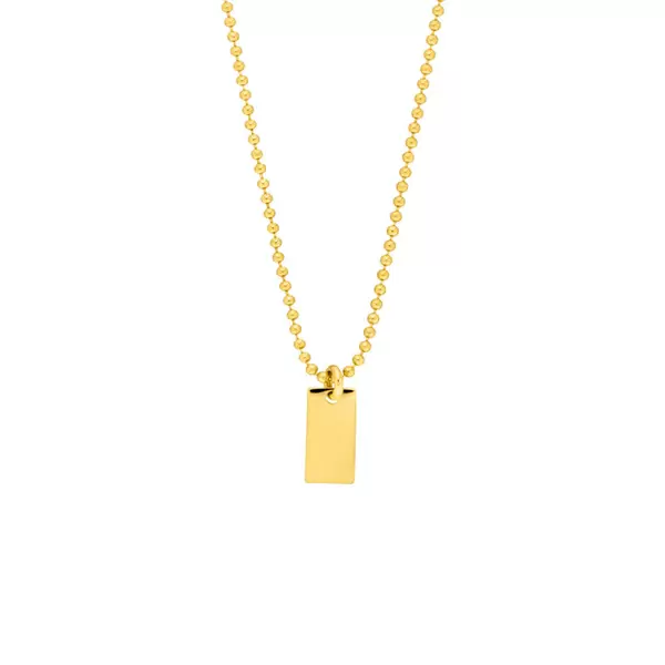 Leaf Jewelry Halskette Tiny Dog Tag, 14 K Gelbgold Neuheiten