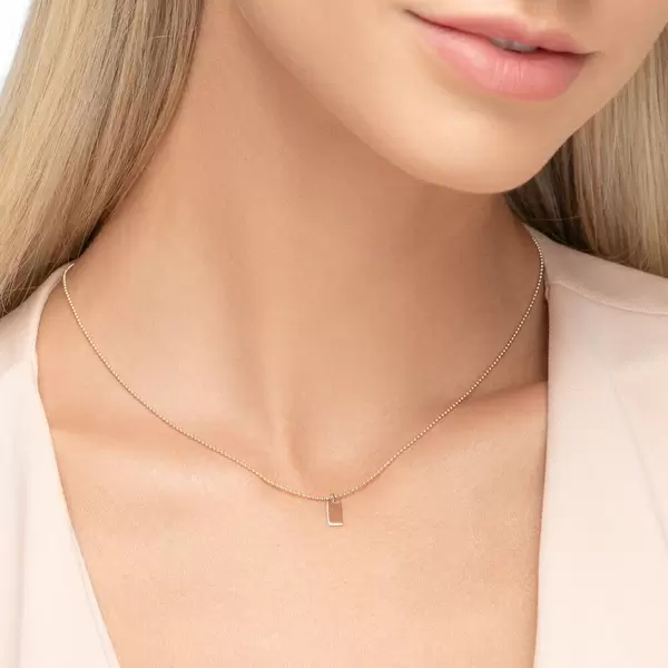 Leaf Jewelry Halskette Tiny Dog Tag, 14 K Gelbgold Neuheiten