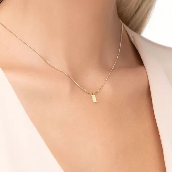 Leaf Jewelry Halskette Tiny Dog Tag, 14 K Gelbgold Neuheiten