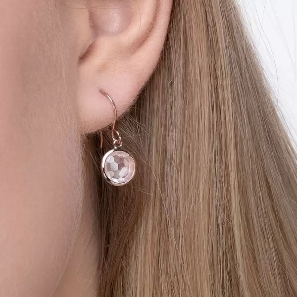Leaf Jewelry Ohrringe Rosenquarz, 14 K Rosegold Bestseller