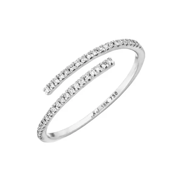 Leaf Jewelry Ring Open mit Diamanten, 18 K Weissgold, Gr.52 Kauf eins, bekomm eins gratis