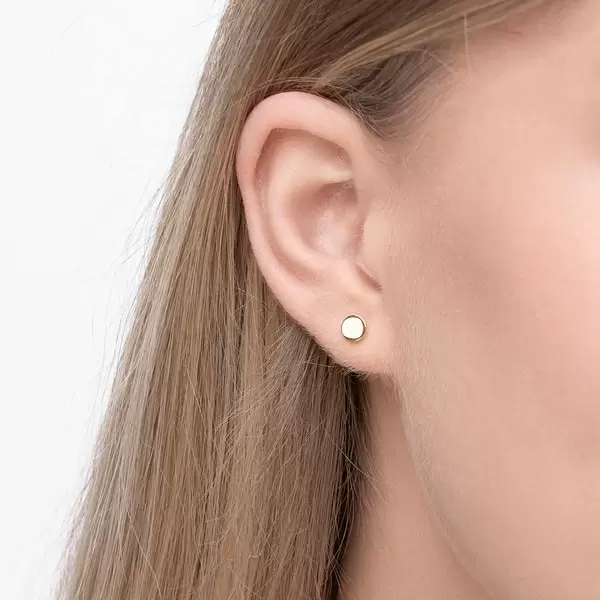 Leaf Jewelry Ohrstecker Disc, 14 K Gelbgold Sonderangebote