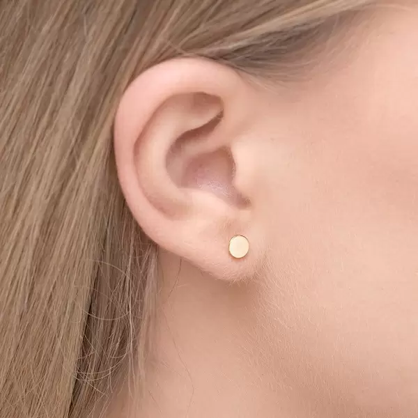 Leaf Jewelry Ohrstecker Disc, 14 K Gelbgold Sonderangebote