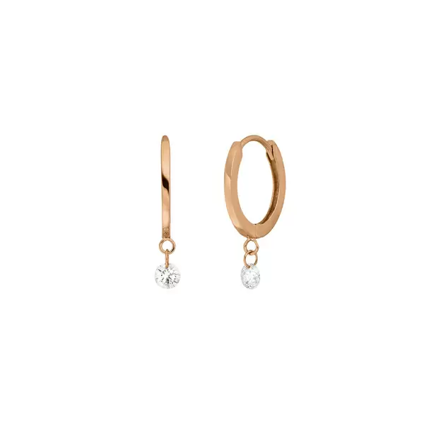 Leaf Jewelry Creole Pure mit Diamanten, 18 K Rosegold Riesige Ersparnisse