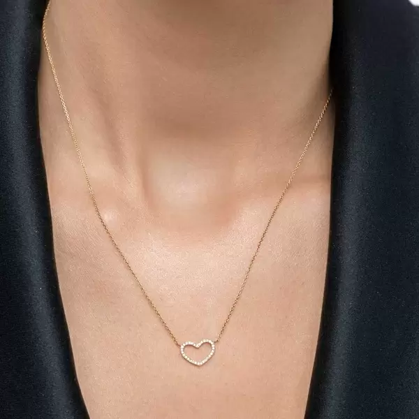Leaf Jewelry Halskette Heart mit Diamanten, 18 K Gelbgold VIP-Rabatte