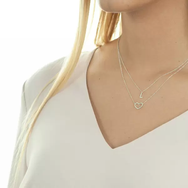 Leaf Jewelry Halskette Heart mit Diamanten, 18 K Gelbgold VIP-Rabatte