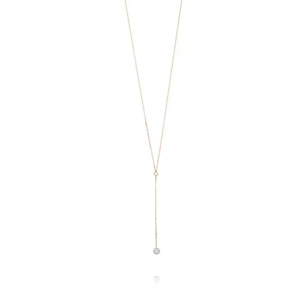 Leaf Jewelry Halskette Y-Pure Diamant, 18 K Rosegold Super Sparpreis