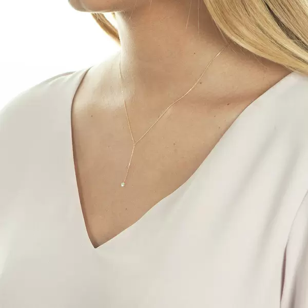 Leaf Jewelry Halskette Y-Pure Diamant, 18 K Rosegold Super Sparpreis