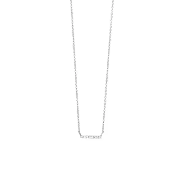 Leaf Jewelry Halskette Horizontal Bar, Diamant, 14 K Weißgold Wochenangebot