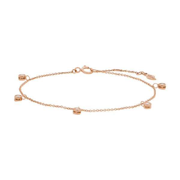 Leaf Jewelry Armkette "my first diamond" Charms, 14 K Rosegold Begrenzte Freigabe
