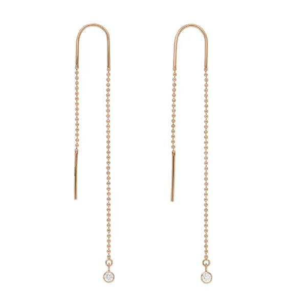 Leaf Jewelry Ohrringe "my first diamond", ball chain, 14 K Rosegold JETZT KAUFEN
