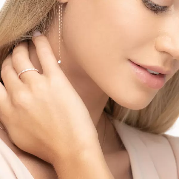 Leaf Jewelry Ohrringe "my first diamond", ball chain, 14 K Rosegold JETZT KAUFEN