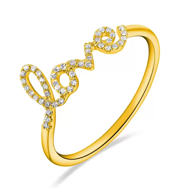 Leaf Jewelry Ring Love 18K Gelbgold mit Diamanten Bis zu 60% Rabatt